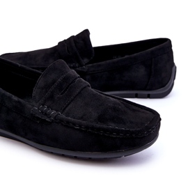 Confly Mocassins noirs en daim masculin 3