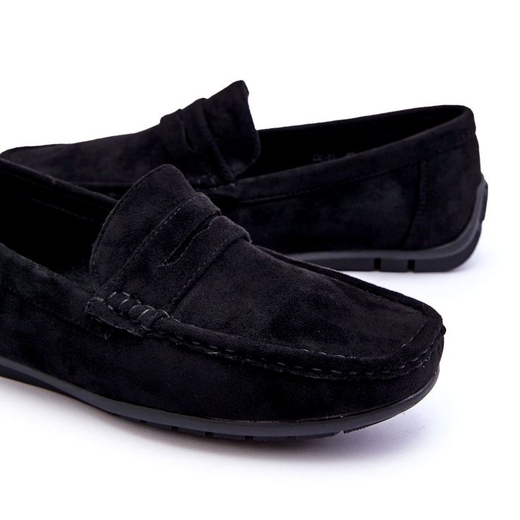 Confly Mocassins noirs en daim masculin le noir 3