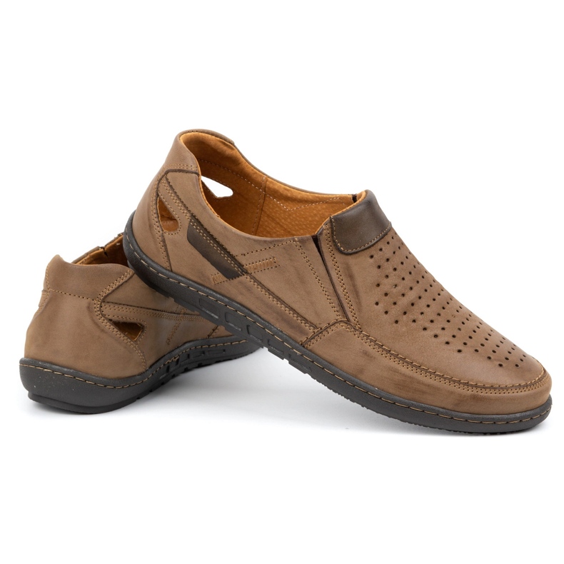 Olivier Mocassins homme en cuir pour l'été 602 marron brun 5