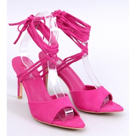 Gennaro Sandales à talons hauts à lacets fuchsia rose 1