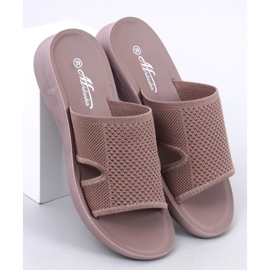 Herves Tongs ajourées souples Kaki beige 1