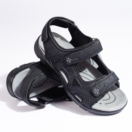 Sandales homme noires avec velcro le noir 1