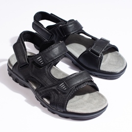 Sandales confortables à scratch noires pour hommes le noir 1