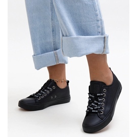 Baskets en cuir écologique noires Big Star KK274106 1