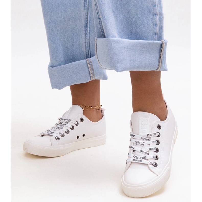 Baskets en cuir écologique blanches Big Star KK274105 1