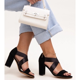 Evento Sandales noires à talons hauts et semelle intérieure Sewim en cuir 2