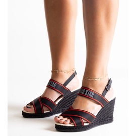 Sandales compensées noires Big Star LL274881 le noir 4