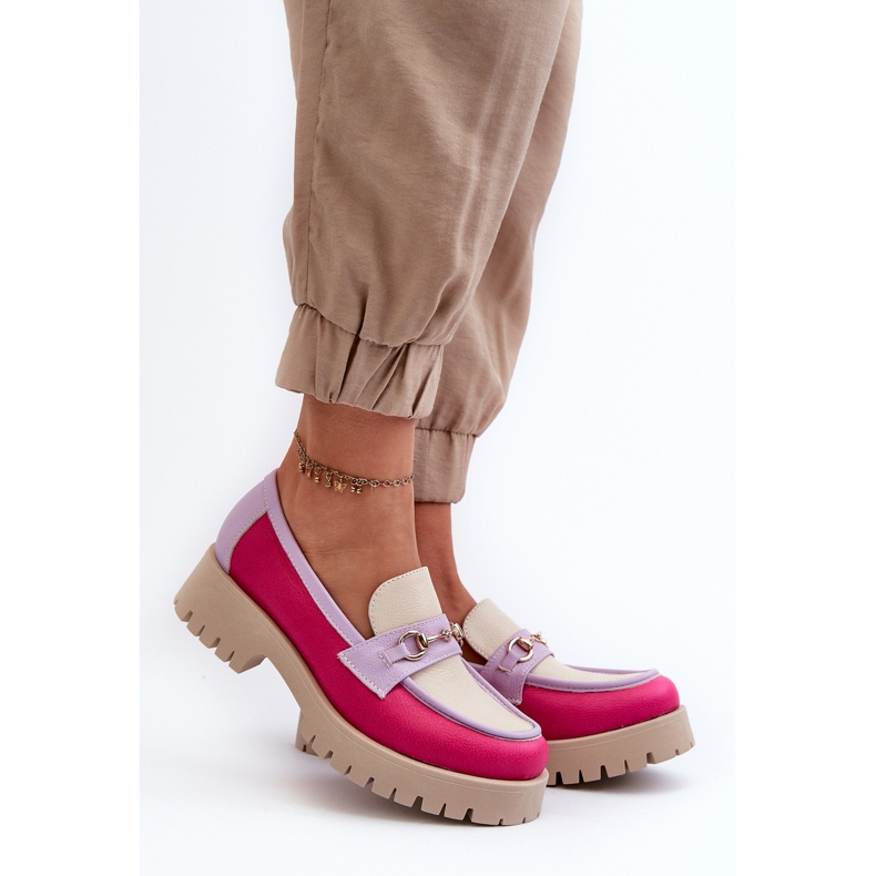 Zazoo 3475 Mocassins en cuir pour femme, beige multicolore 2