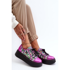 Baskets En Cuir Pour Femme Sur Plateforme Maciejka 06479-15 Fuchsia rose 8