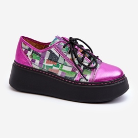 Baskets En Cuir Pour Femme Sur Plateforme Maciejka 06479-15 Fuchsia rose 1