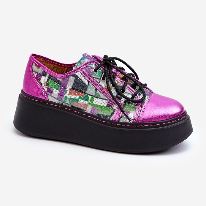 Baskets En Cuir Pour Femme Sur Plateforme Maciejka 06479-15 Fuchsia rose 1