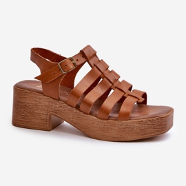 Zazoo 40410 Sandales en cuir pour femme, marron brun 1