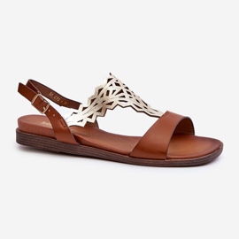 Sergio Leone SK070H Sandales plates pour femme, marron brun 1 Sergio Leone SK070H Sandales plates pour femme, marron brun 1