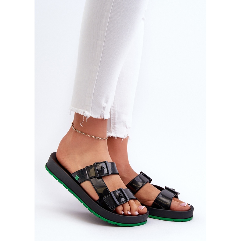 ZAXY LL285073 Tongs plates pour femmes noires le noir 2