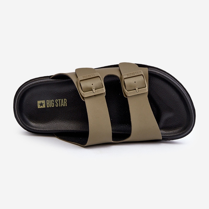 Tongs légères pour hommes avec boucles Big Star NN174592 vert foncé 1