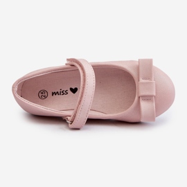 Ballerines Enfant Brillantes Avec Noeud Velcro, Rose Fiorelle 1