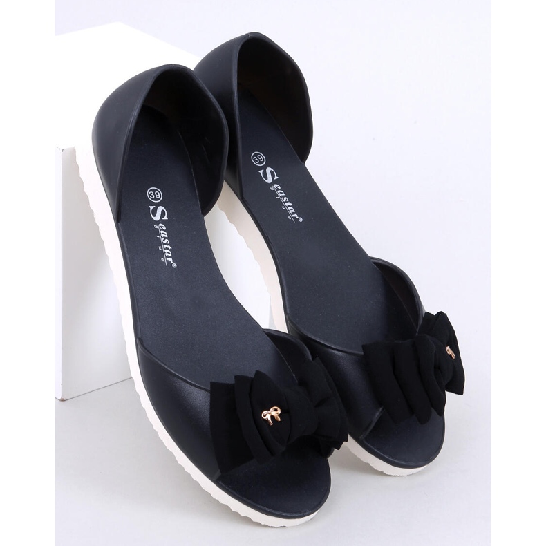 Ballerines bout ouvert Meliski Agathe Noir le noir 1