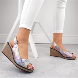 Sandales compensées femme en cuir multicolore Filippo DS4508 5