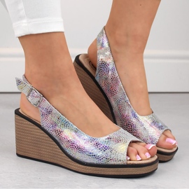 Sandales compensées femme en cuir multicolore Filippo DS4508 6