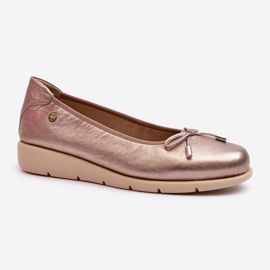 Ballerines élégantes pour femmes en cuir naturel Maciejka P6504-25 doré d'or 1