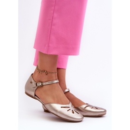 Sandales en cuir pour femmes Maciejka 06641-25 Doré 2