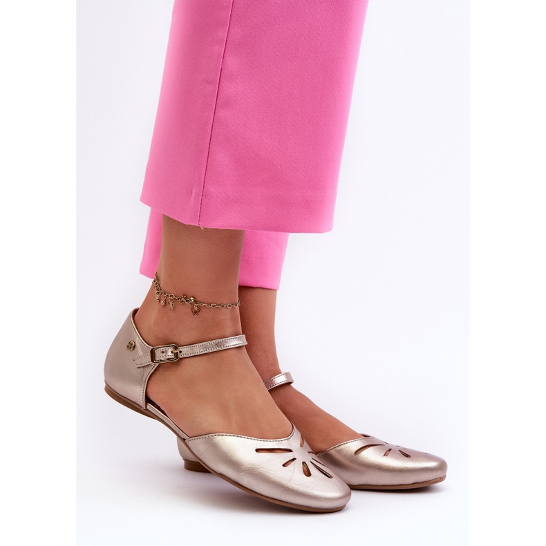 Sandales en cuir pour femmes Maciejka 06641-25 Doré 2