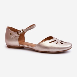 Sandales en cuir pour femmes Maciejka 06641-25 Doré 1