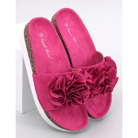 Chaussons Rizzo Fleur de Pêcher Fuchsia rose 1
