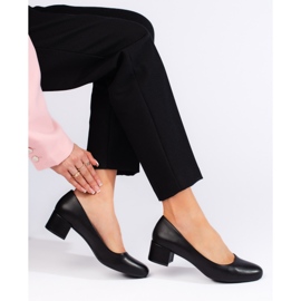 Élégants escarpins noirs à talons bas de Sergio Leone le noir 1