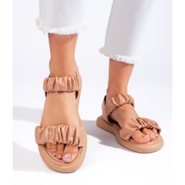 Sandales slip-on confortables pour femmes marron brun 1
