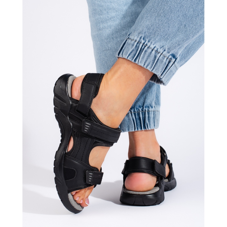Sandales noires femme sport 1