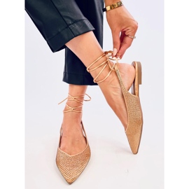 Ballerines talon ouvert strass par Vonda Champagne d'or 3