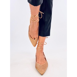 Ballerines talon ouvert strass par Vonda Champagne d'or 2