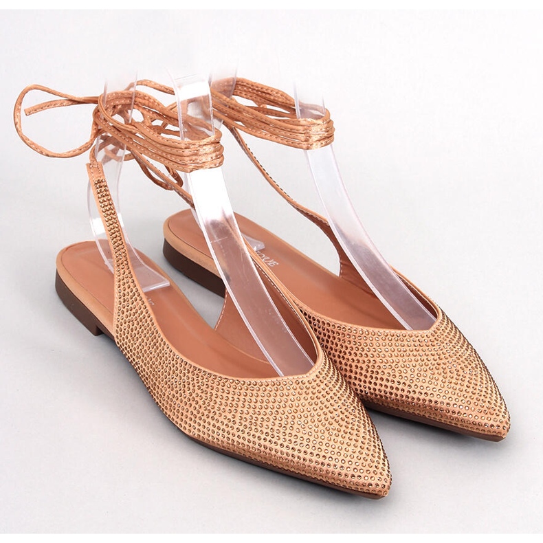 Ballerines talon ouvert strass par Vonda Champagne doré 1