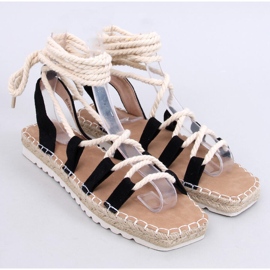 Zakaris Sandales espadrilles à lacets noires le noir 1