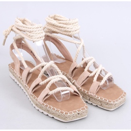 Zakaris Sandales espadrilles à lacets abricot beige 1 Zakaris Sandales espadrilles à lacets abricot beige 1