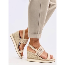 Debeve Sandales espadrilles compensées beiges 4