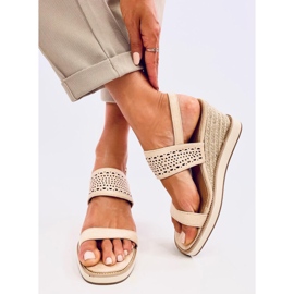 Debeve Sandales espadrilles compensées beiges 3