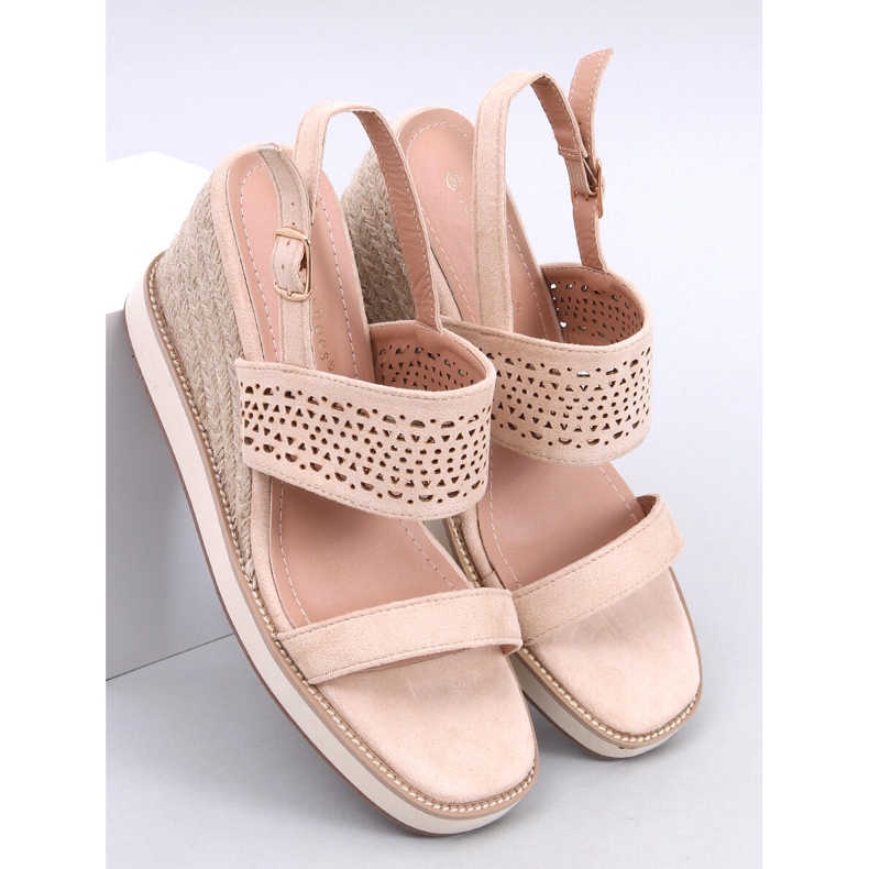 Debeve Sandales espadrilles compensées beiges 1