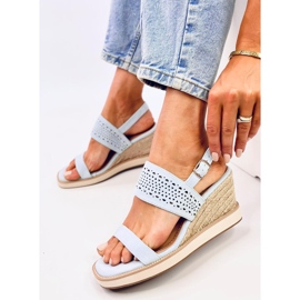 Debeve Sandales compensées espadrilles bleues 5