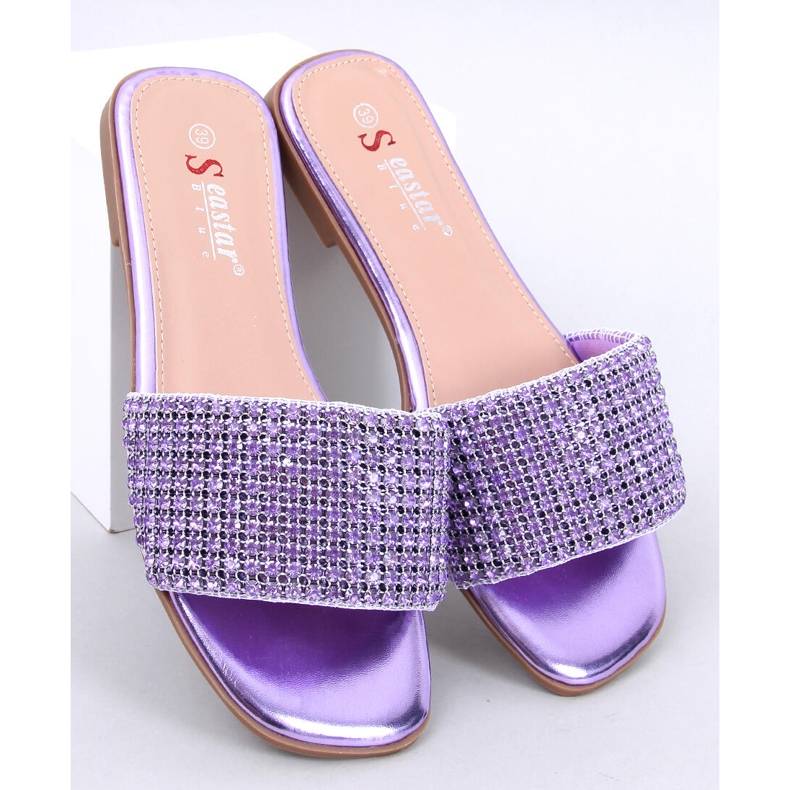 Yanni Tongs violettes à strass 1