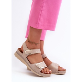 Evento Sandales Velcro Femme Beige Risanni 2