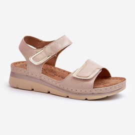 Evento Sandales Velcro Femme Beige Risanni 1