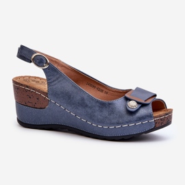 Sandales compensées légères et confortables pour femme, bleu Efravia 1 Sandales compensées légères et confortables pour femme, bleu Efravia 1