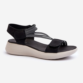 Evento Sandales Velcro Confortables Pour Femmes Noir Eladora 1
