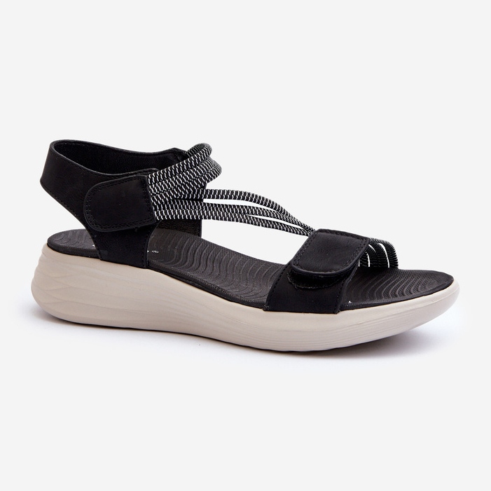 Evento Sandales Velcro Confortables Pour Femmes Noir Eladora 1