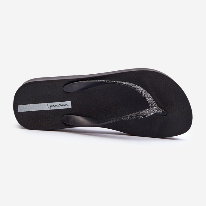 Tongs pour femmes avec bride pailletée 83386 Ipanema Mesh Chic Plat Fem Noir 1