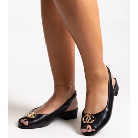Sandales semelle intérieure en cuir Karimala le noir 1