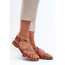 Sandales Plates Femme En Cuir Maciejka 06635-39 Multicolore 2