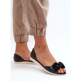 Ballerines en caoutchouc avec nœud pour femmes, noir Georia le noir 5